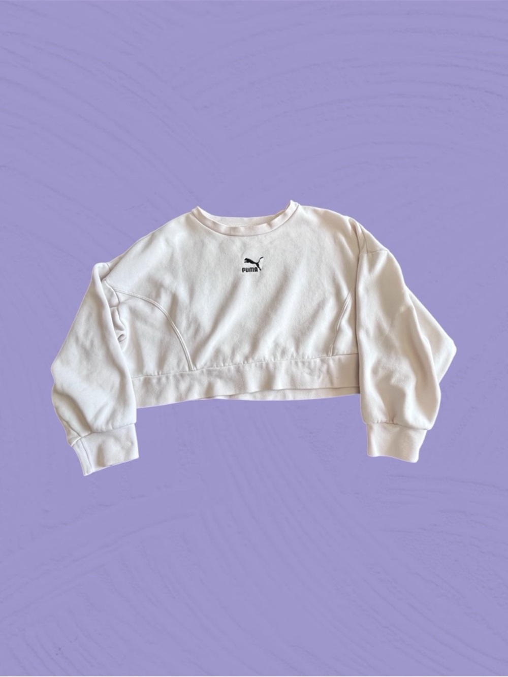Puma Cropped Crew Sweatshirt with Black Logo